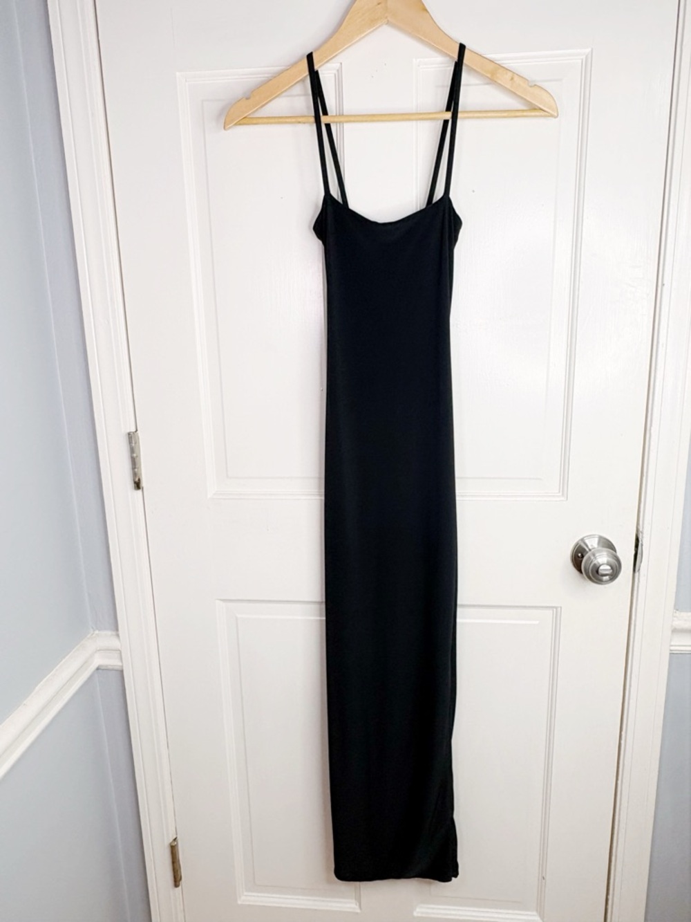 PrettyLittleThing Black Double-Strap Maxi Dress